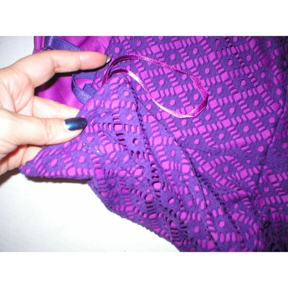 New Lane Bryant Womens Dress 26 Purple Dark Light Plus Tank Strapless Adjustable - Picture 9 of 11